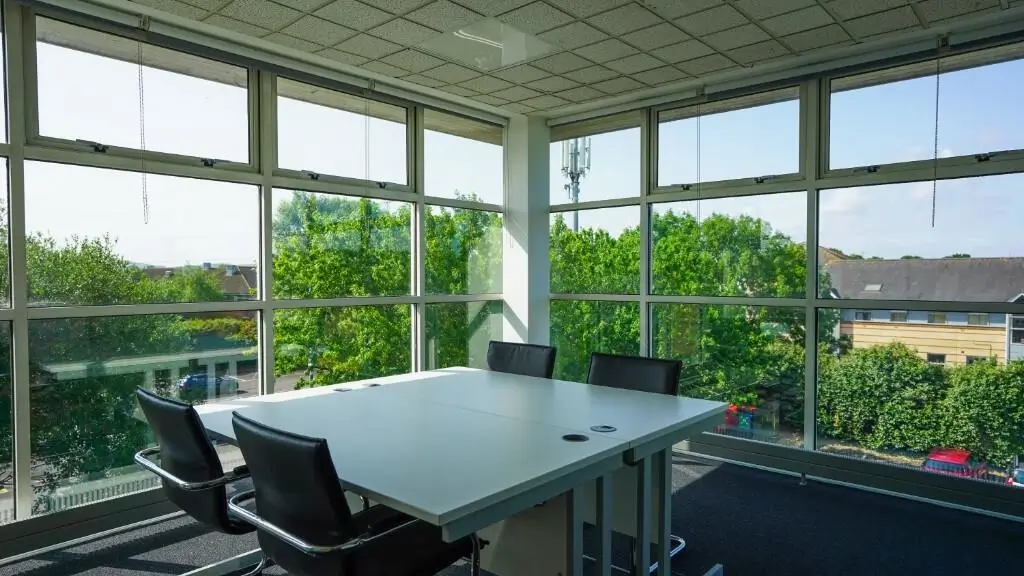 Meeting room inside serviced office space Weston-super-Mare at Jigsaw Workspace