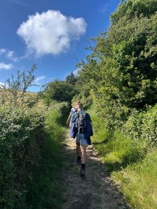 Ascot Group team members walking along the West Mendip Way during the Mendip Challenge 2026 charity fundraising event for Weston Hospicecare in Somerset.