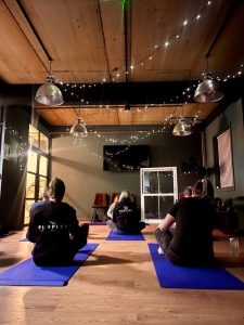 Workplace yoga session at Ascot Group supporting employee wellbeing